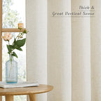 NICETOWN Linen Curtains for Windows 90 inch Long, Grommet Semi Sheer Vertical - Image 5