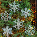 Winter Wonderland Frozen Birthday Party Decoration Large Snowflake Ornament Clearance- 6pcs 11.8”Large Iridescent Hanging Snowflakes Christmas Ornaments for Christmas Tree Outdoor Xmas Decor Supplies