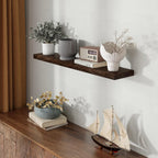 40 Inch Floating Shelves for Wall, Rustic Elm Wood Shelf for Home Decor, Heavy-Duty Wooden Floating Shelves for Kitchen, Wall Mounted Storage Shelves for Bathtoom, Living Room, Walnut Color, Set of 1