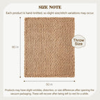 Carriediosa Chunky Knit Throw Blanket 50" X 60", 100% Hand Made Large Chenille Loop Yarn Soft Fluffy Throws for Couch Sofa Bed, Big Crochet Cozy Heavy Thick Cable Woven Blankets, Tan Brown