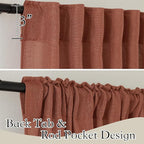 RYB HOME Linen Semi Sheer Curtains 63 inch Length - Image 2