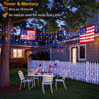 Red White and Blue Lights for 4th of July Decor, 33ft Icicle Lights for Outside Independence Day Decoration, 400 LED Christmas Light Outdoor Indoor with 120 Drops Clear Wire Connectable for Holiday