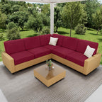 hyha Waterproof Couch Cushion Covers for Pets, Non Slip Sofa Seat Cover for Dogs Washable, Soft Thick Stretch Jacquard Fabric, Sofa Slipcovers with Elastic Bottom (1 Piece for Backrest L, Wine Red)