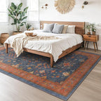 Washable Navy Blue Living Room Rug, 8x10 Area Rug - Image 6