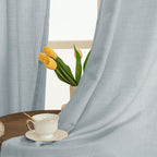 63 Inch Length Faux Linen Curtains - Image 3