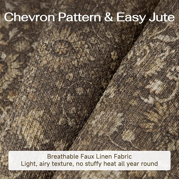 6x9 Brown Linen Look Washable Area Rug - Image 6