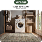 2x10 Hallway Runner Rug, Washable Vintage Retro Long Runner Rugs - Image 7