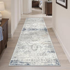 Soalmost Runner Rug 2x6 Washable Kitchen Hallway Runners Blue/Ivory | Non-Slip - Image 2