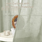 Linen Curtains for Living Room 84 Inch Length, Bronze Grommet Light Filtering - Image 6