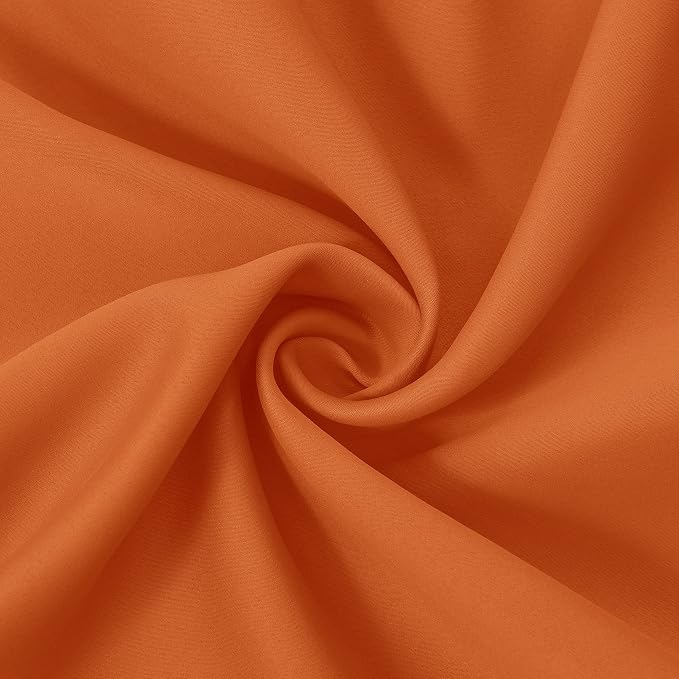 Orange Blackout Curtains 52 x 54 Inch Length/Set of 2 Curtain Panels/Thermal - Image 5
