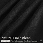 Black Pinch Pleated Linen Semi Sheer 102 Inch Curtains 2 Panels | Light - Image 3