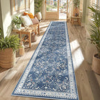Yamaziot 2x10 Washable Hallway Runner Rug Non Slip Floral Carpet, Stain - Image 3