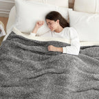 Snuggle Sac Queen Size Bedding Blanket Black, Super Soft Warm Cozy Bed Blankets Oversized Fuzzy Plush Blankets for Bed, Bedroom, Heather Black, 90x90 inches