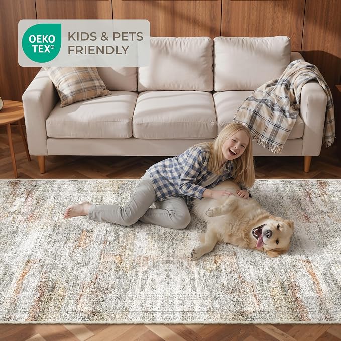 2x6 Runner Rug Non Slip, Washable Hallway Runner Rug, Nursery Room, Soft Runner - Image 9
