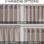 Brownish Grey Semi Sheer Linen Curtains 72 Inch Length - Image 2