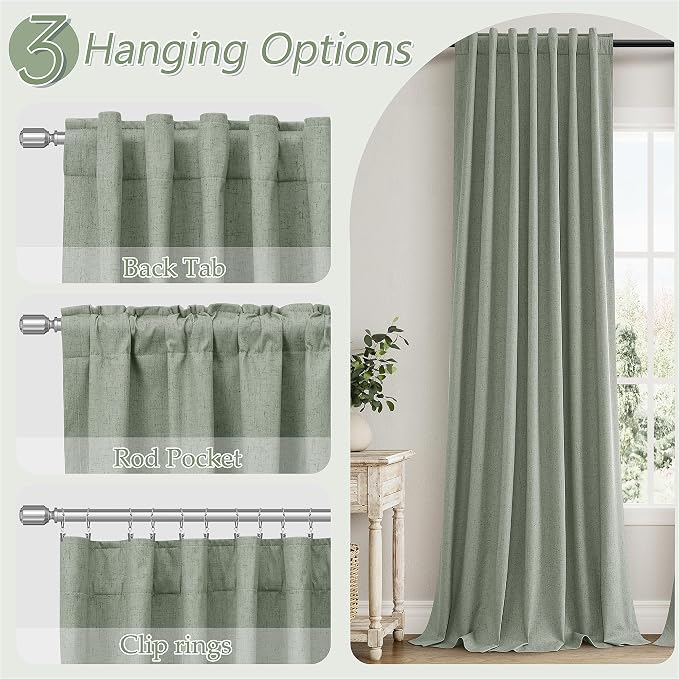 Desert Sage 100% Blackout Curtains 84 Inch Length 2 Panels Set - Image 6