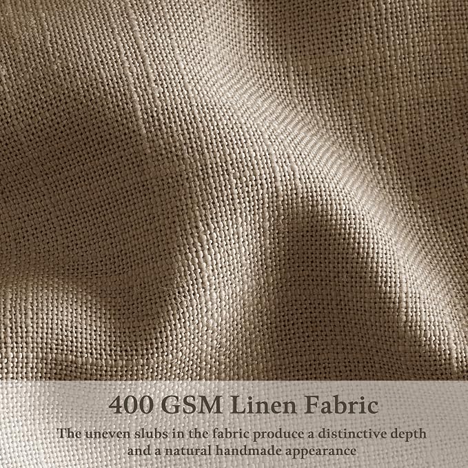 Pinch Pleated Linen Light Filtering Taupe Latte Curtains 72 Inches Length | 72 - Image 5