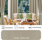 HolidayIdeas Linen Outdoor Curtains for Patio Waterproof-4 Panels Taupe Outside Curtains 54"x95"-Indoor/Outdoor Privacy Gazebo Curtains Weighted Weatherproof for Pergola, Porch, Cabana, Sunroom