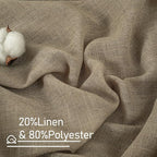 Taupe Semi Sheer Linen Curtains 2 Panels Set Light Filtering Panels | Linen - Image 2