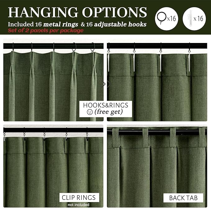 PleatedDrapes Olive Green Sheer Curtains 90 Inches Long 2 Panels Set - Image 4