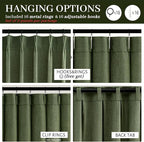 Custom Olive Green Pinch Pleated Drapes Linen Blend Light Filtering Curtains 86 - Image 5