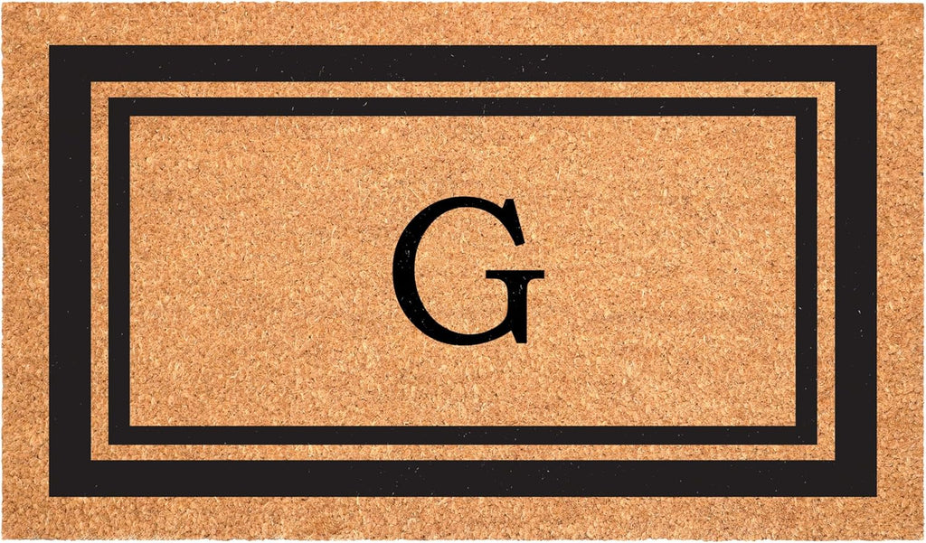 Calloway Mills 152963048G Black Border 30" x 48" Monogram Doormat Letter (G)