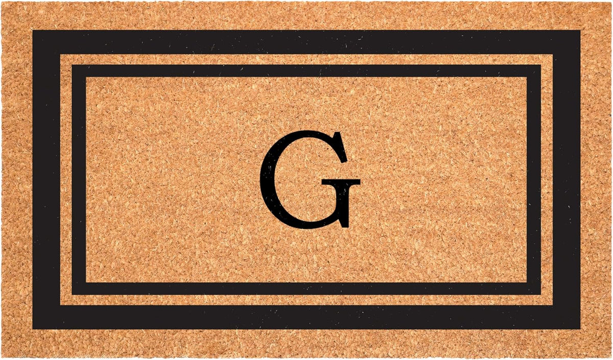 Calloway Mills 152963048G Black Border 30" x 48" Monogram Doormat Letter (G)