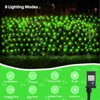 WBao Christmas Lights, 200LED 8.4ft x 5.2ft Net Lights Outdoor Mesh Light with 8 Modes, Timer, UL Certified, End to End Connectable, Waterproof for Lawn, Bushes Outdoor Christmas Decorations, Green