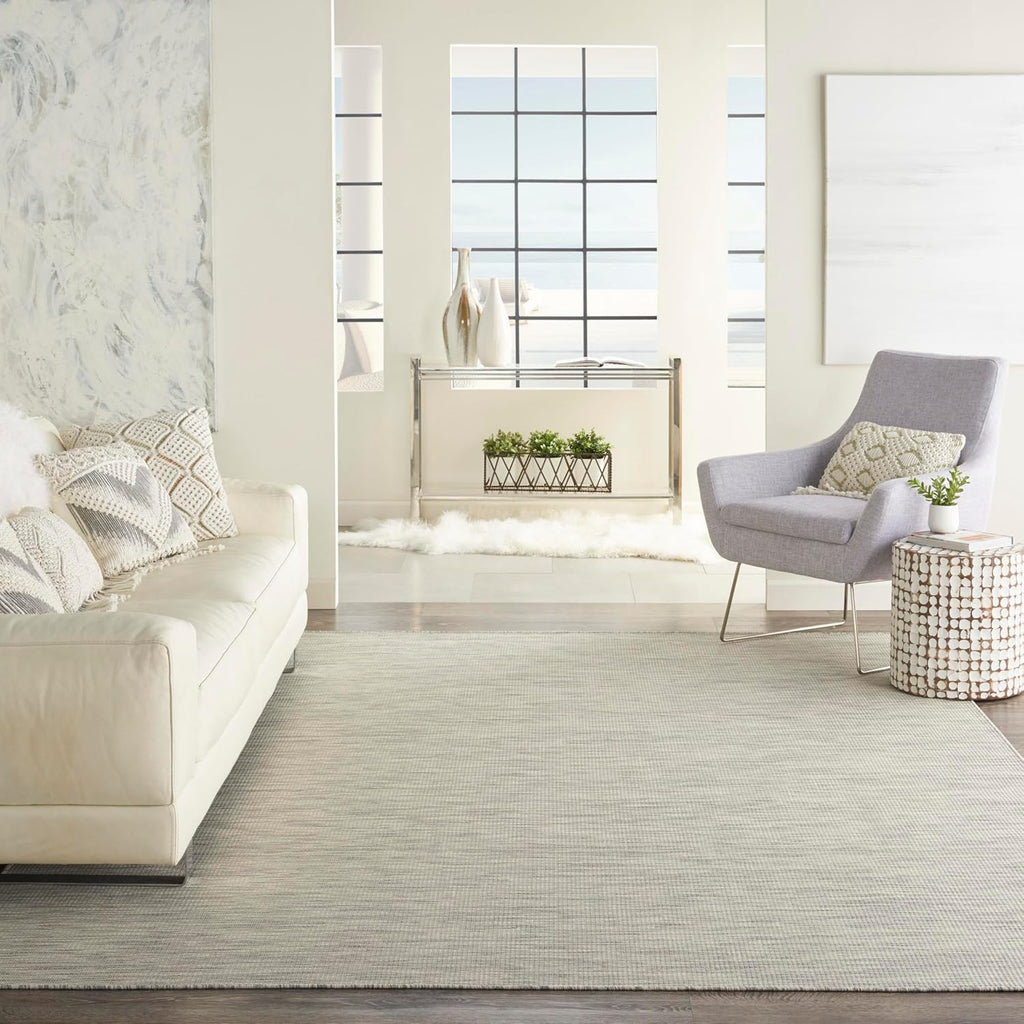 Nourison Home Positano 9' x 12' Light Grey Modern Indoor/Outdoor Rug Polypropylene