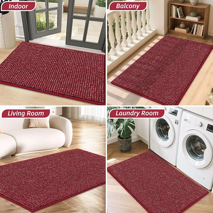 BEQHAUSE Dirt Trapper Door Mat 20" x 32", Non-Slip Washable Doormats, Low - Image 8