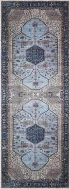Keen Home Design 2x12 Rug - Machine Washable Runner Rug with Non-Slip Backing, Ideal for Hallway, Entryway, Kitchen, Laundry Room - Vintage, Easy Clean, Durable, Low Pile - (2'6" x 12')