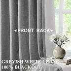 Vision Home Pinch Pleated Dark Grey Blackout Curtains 84 inch Linen Blended - Image 2