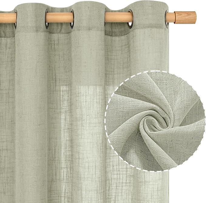 96 Inch Long Sheer Linen Curtains - Image 2