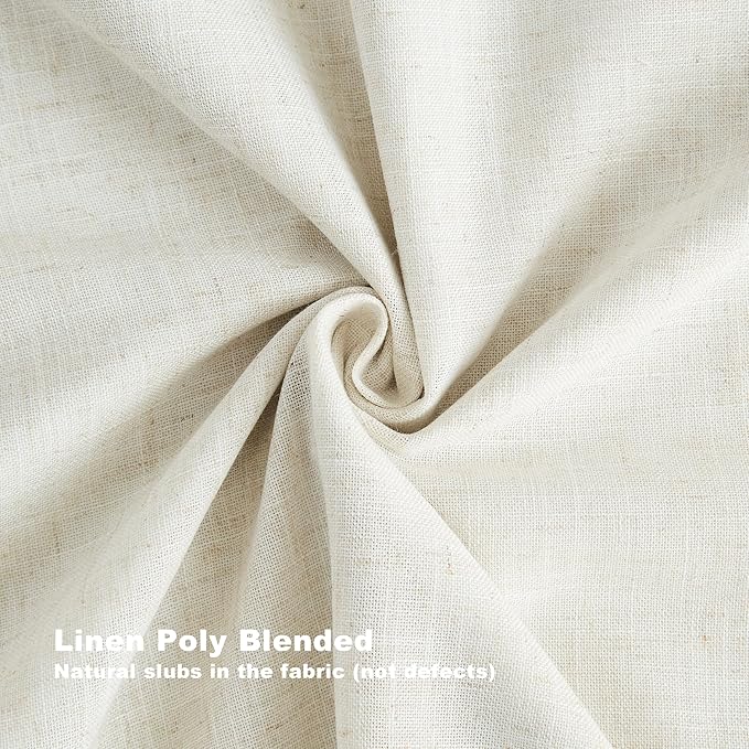 Vision Home Natural Full Blackout Curtains Linen Blended Darkening Window - Image 6