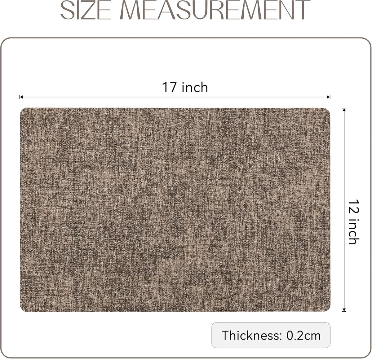 Romanstile Vinyl Placemats Set of 8-12 X 18 Inch - Heat Resistant Place Mats 100% Waterproof Oilproof Wipeable Reversible Faux Leather Table Mats for Kitchen/Dining/Party/Outdoor, Coffee