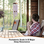 Large Aluminium Wind Chimes 37 Inches to Create a Zen Atmosphere Suitable for Outdoor, Garden, Patio Decoration. Classic Wind Chimes with Wind Catcher Suitable as A Gift for Unisex(Purple)