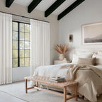 105 Inch Beige White Linen Light Filtering Sheer Pleated Curtains 50x105 | - Image 7