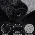 4x6 Fluffy Shag Area Rugs for Living Room Bedroom: Soft Plush Carpet Black | - Image 6