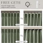 Sage Green 120 Inch Curtains High Ceiling Tall Curtains 2 Panels Set | Pinch - Image 5