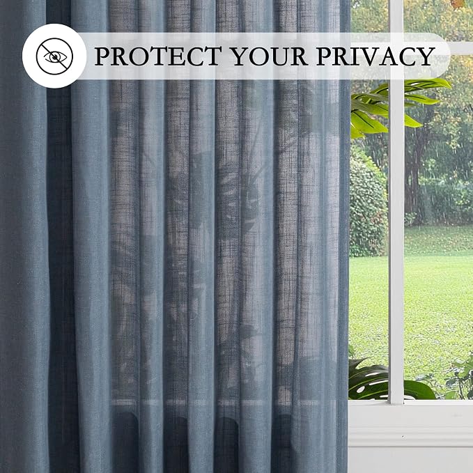 MYSKY HOME Living Room Curtains 90 Inches Long Farmhouse Light Filtering - Image 5
