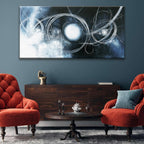 TAIJXAGSG Large Abstract Wall Art For Living Room Modern Dark Blue Wall Canvas Decorations White Line Canvas Wall Art Decor Prints Artwork Bedroom Kitchen Office Home Wall Artwork 29"×58"