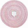 AHHFSMEI Round Braided Placemats Set of 6 Round Table Mats for Dining Tables Natural Woven Heat Resistant Place mats 15 Inch (Pink, 6)
