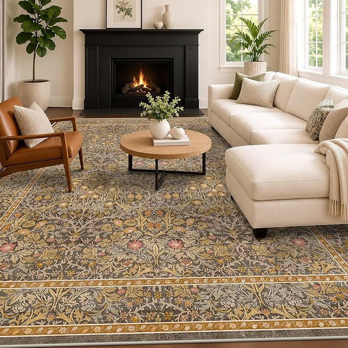 Boho 7x9 Brown Rug for Living Room - Image 3