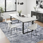5x8 Area Rug Living Room: Modern Washable Indoor Soft Carpet Grey | - Image 3