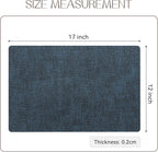Romanstile Vinyl Placemats Set of 6-12 X 18 Inch - Heat Resistant Place Mats 100% Waterproof Oilproof Wipeable Reversible Faux Leather Table Mats for Kitchen/Dining/Party/Outdoor, Navy Blue