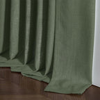 Linen Pinch Pleated Light Filtering Olive Green Curtains 96 Inches Long | - Image 8
