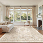 6x9 Area Rugs for Living Room, Large Washable Rug, Dining Room, Low Pile by Zesthome