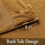 MIULEE Gold Velvet Curtains 52x90 inches Luxury Blackout Curtains | Thermal - Image 3