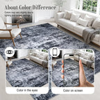 3x8 Washable Runner Rug：Modern Abstract Kitchen Carpet Black | - Image 6