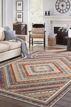 Keen Home Design 6x9 Rug - Machine Washable Area Rug with Non-Slip Backing, Ideal for Living Room, Dining Room, Bedroom - Vintage, Easy Clean, Durable, Low Pile Rug - (6' x 9')